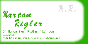 marton rigler business card